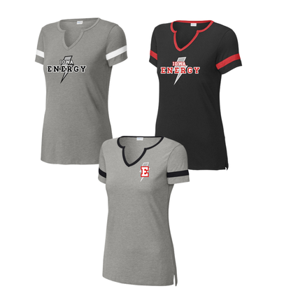 Ladies - Halftime V-Notch Tee (Iowa Energy Baseball)