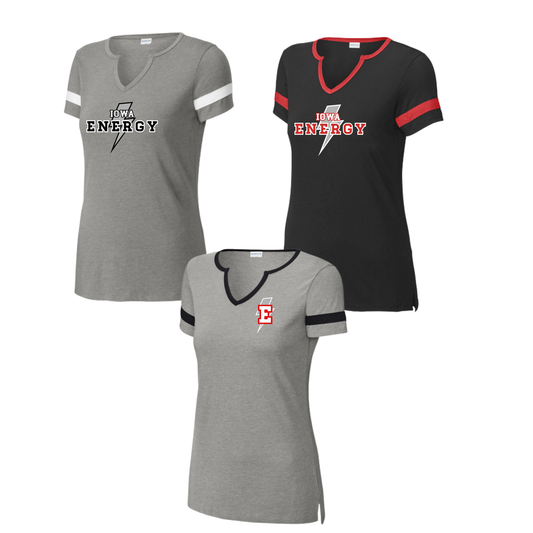 Ladies - Halftime V-Notch Tee (Iowa Energy Baseball)