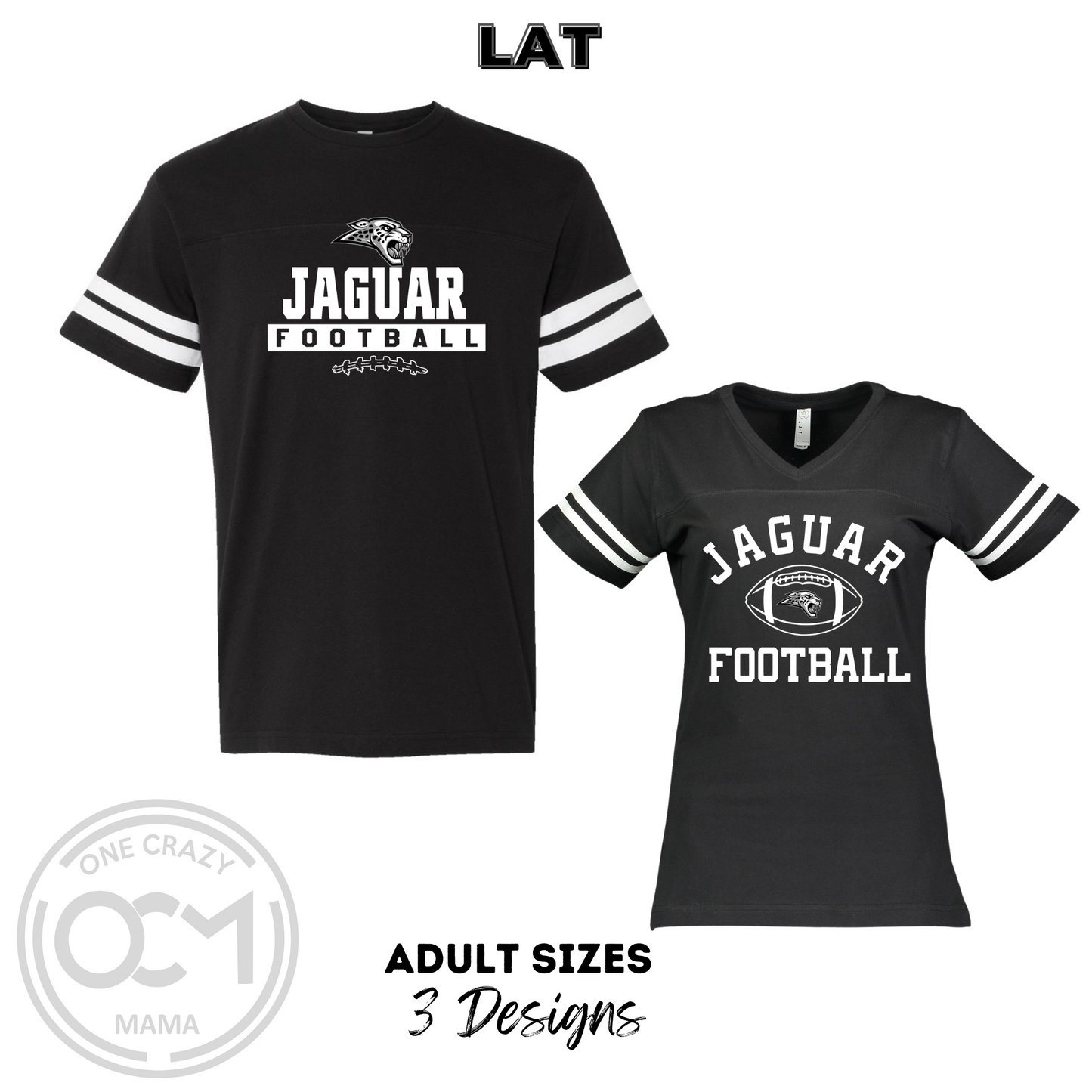 Adult & Ladies - Football Jersey Tees (Centennial Jaguar Football)