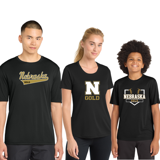 Adult, Ladies & Youth - Sport Tek Performance Tee - (Nebraska Gold)