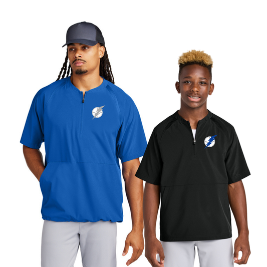 Adult - Cage Short Sleeve 1/2-Zip Jacket (Lightning Baseball)