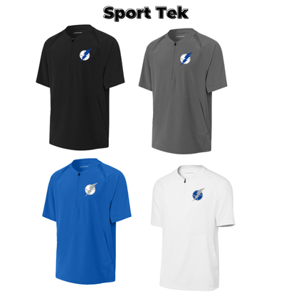 Adult - Cage Short Sleeve 1/2-Zip Jacket (Lightning Baseball)