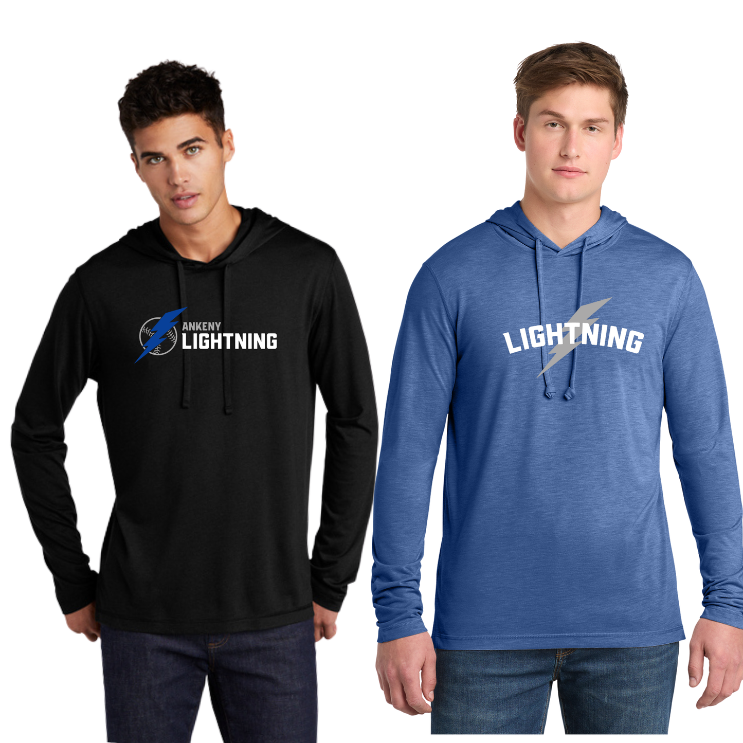 Adult - Sport Tek Long Sleeve Hooded Tee - (Lightning Baseball)