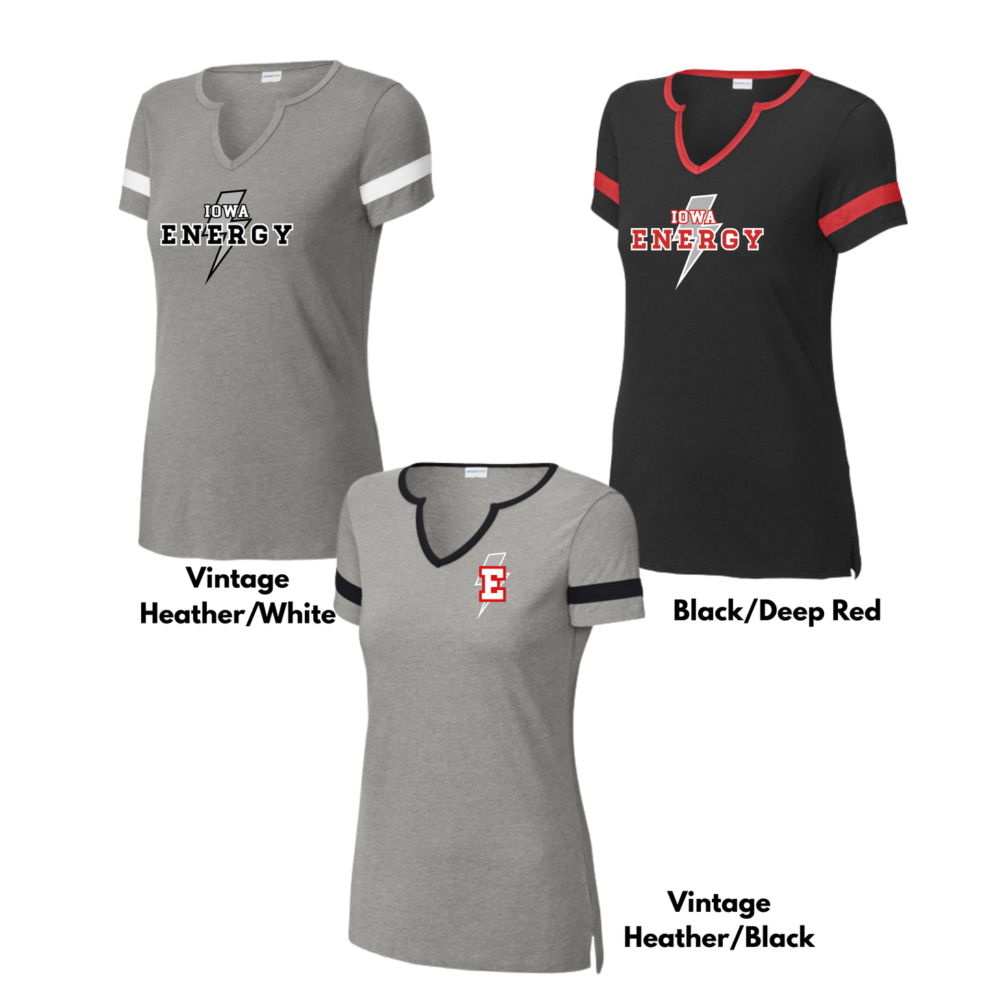 Ladies - Halftime V-Notch Tee (Iowa Energy Baseball)