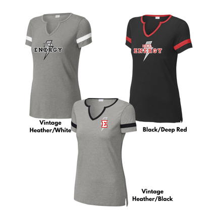 Ladies - Halftime V-Notch Tee (Iowa Energy Baseball)