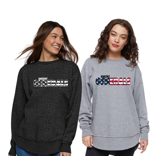 Ladies  - Fleece Crewneck Sweatshirt (Ankeny Generals Baseball)