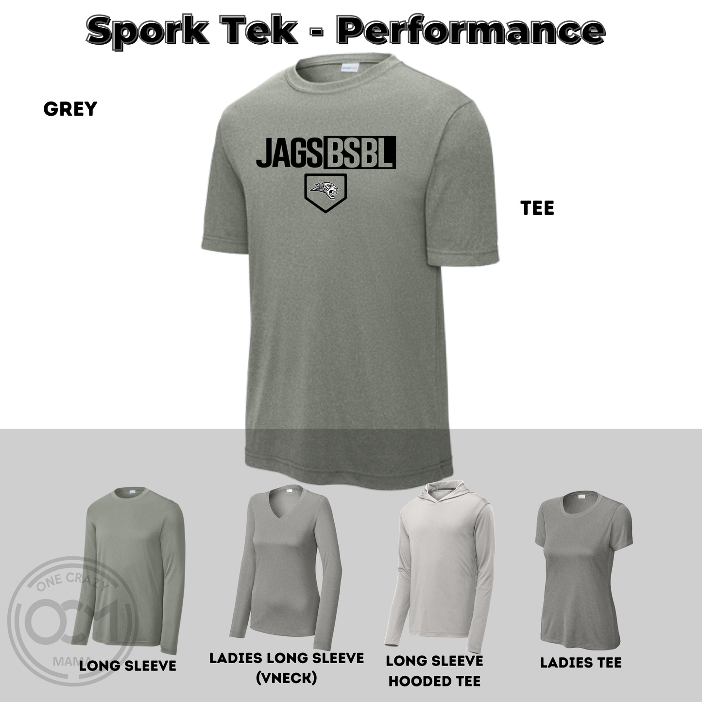Adult & Ladies - Multiple Performance Tees (Centennal Jaguars Baseball)