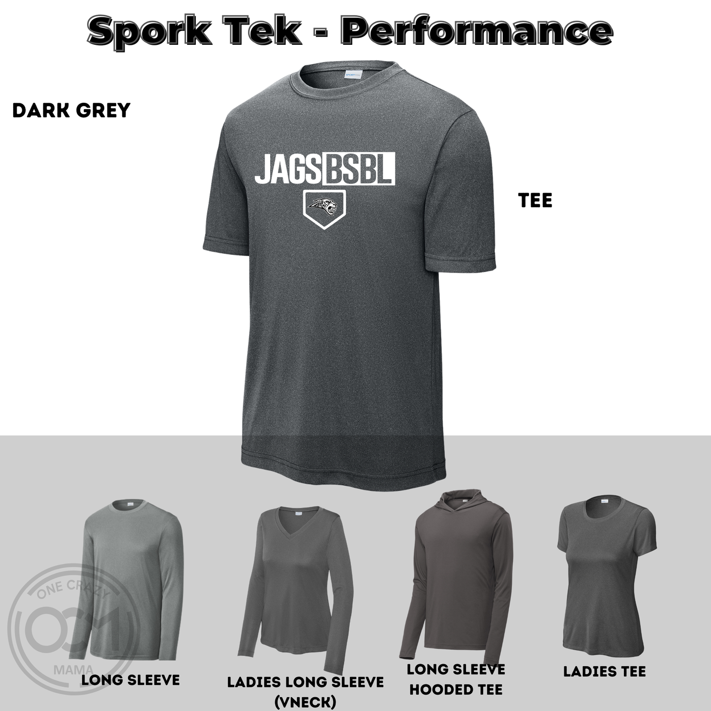 Adult & Ladies - Multiple Performance Tees (Centennal Jaguars Baseball)