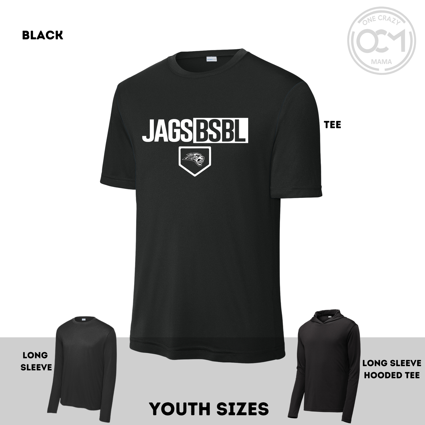 Youth - Multiple Performance Tees- (Centennial Jaguar Baseball)