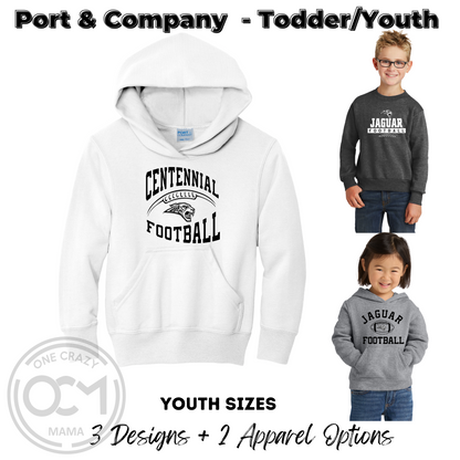 Toddler & Youth - Port & Company Sweatshirts (Centennial Jaguar Football)