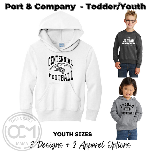 Toddler & Youth - Port & Company Sweatshirts (Centennial Jaguar Football)