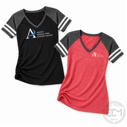 Distrcit - Ladies Vneck Tee - (Ankeny Medical Park)