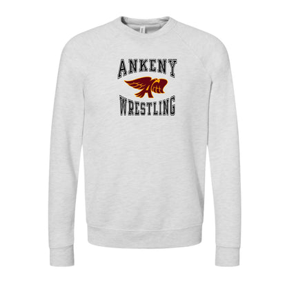 Adult - Unisex Crewneck Raglan Sweatshirt - (Ankeny Hawks Wrestling)