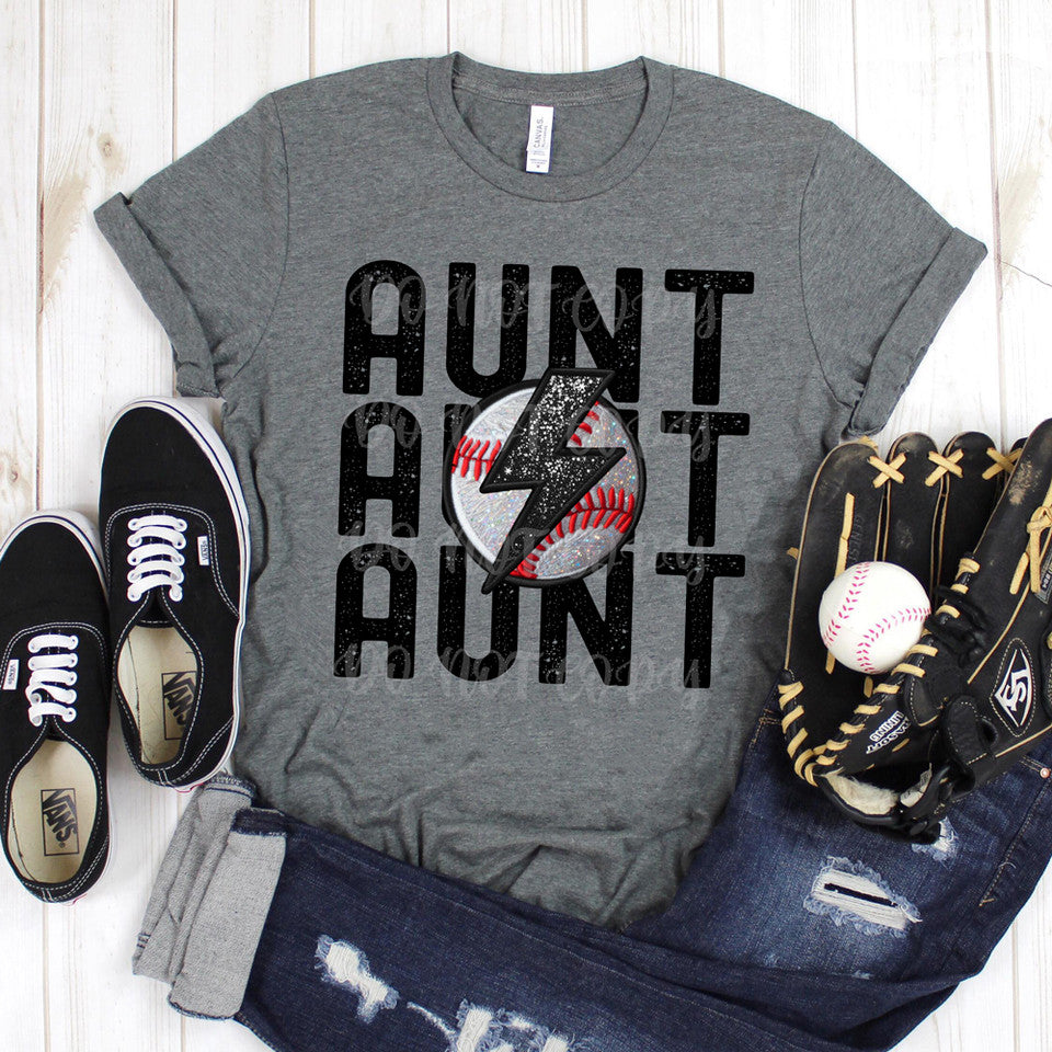 Baseball Aunt - Adult - Bella Unisex Cotton/Poly Tee