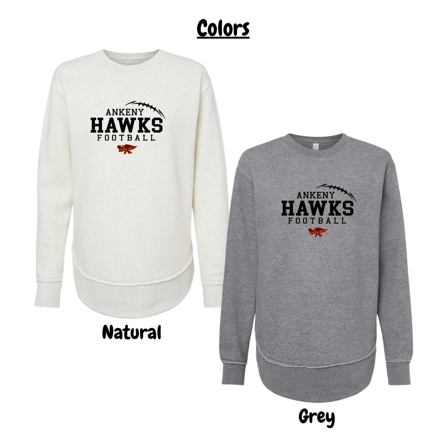 Ladies - Ind. Trading Weekend Fleece Crew - (Ankeny Hawks Football)