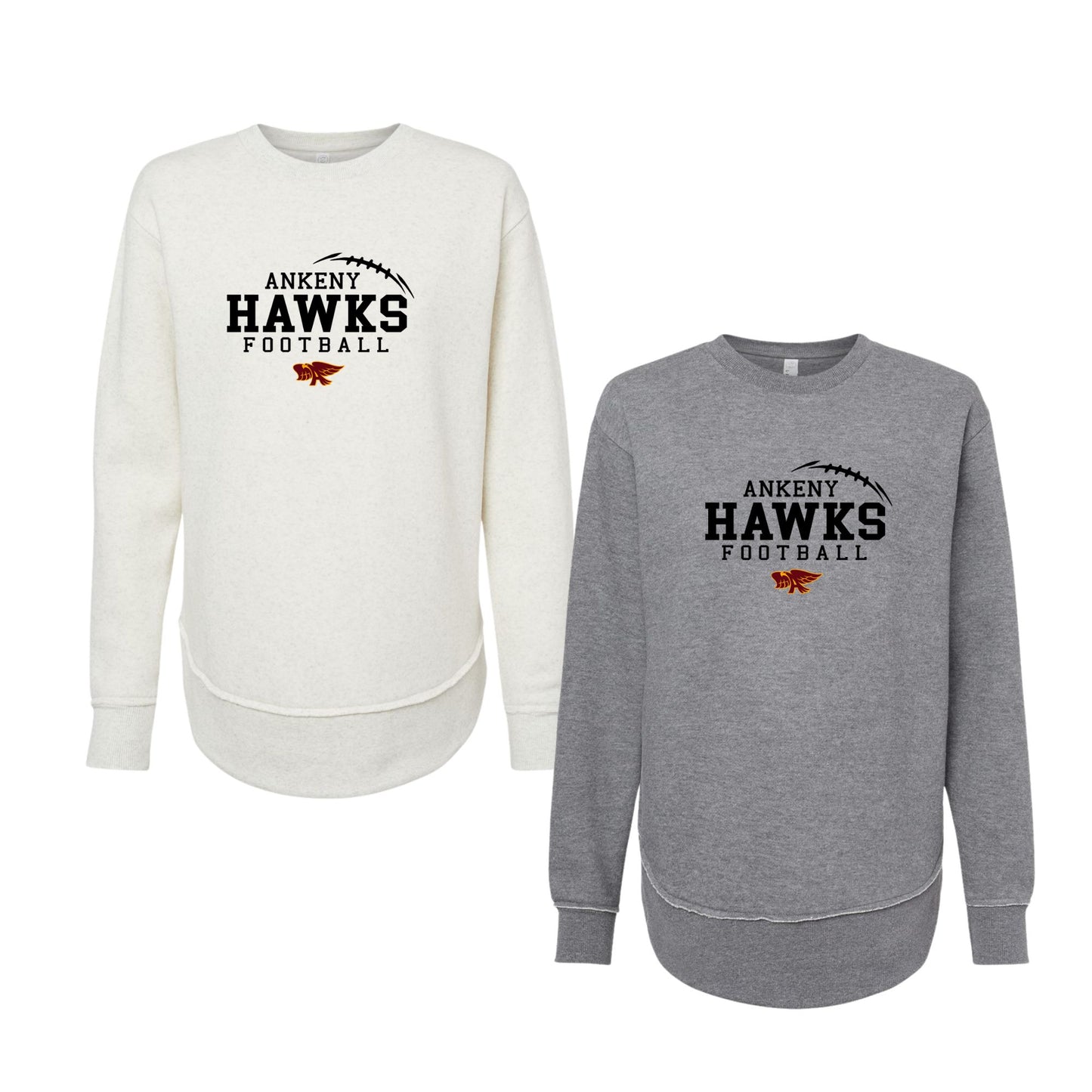 Ladies - Ind. Trading Weekend Fleece Crew - (Ankeny Hawks Football)