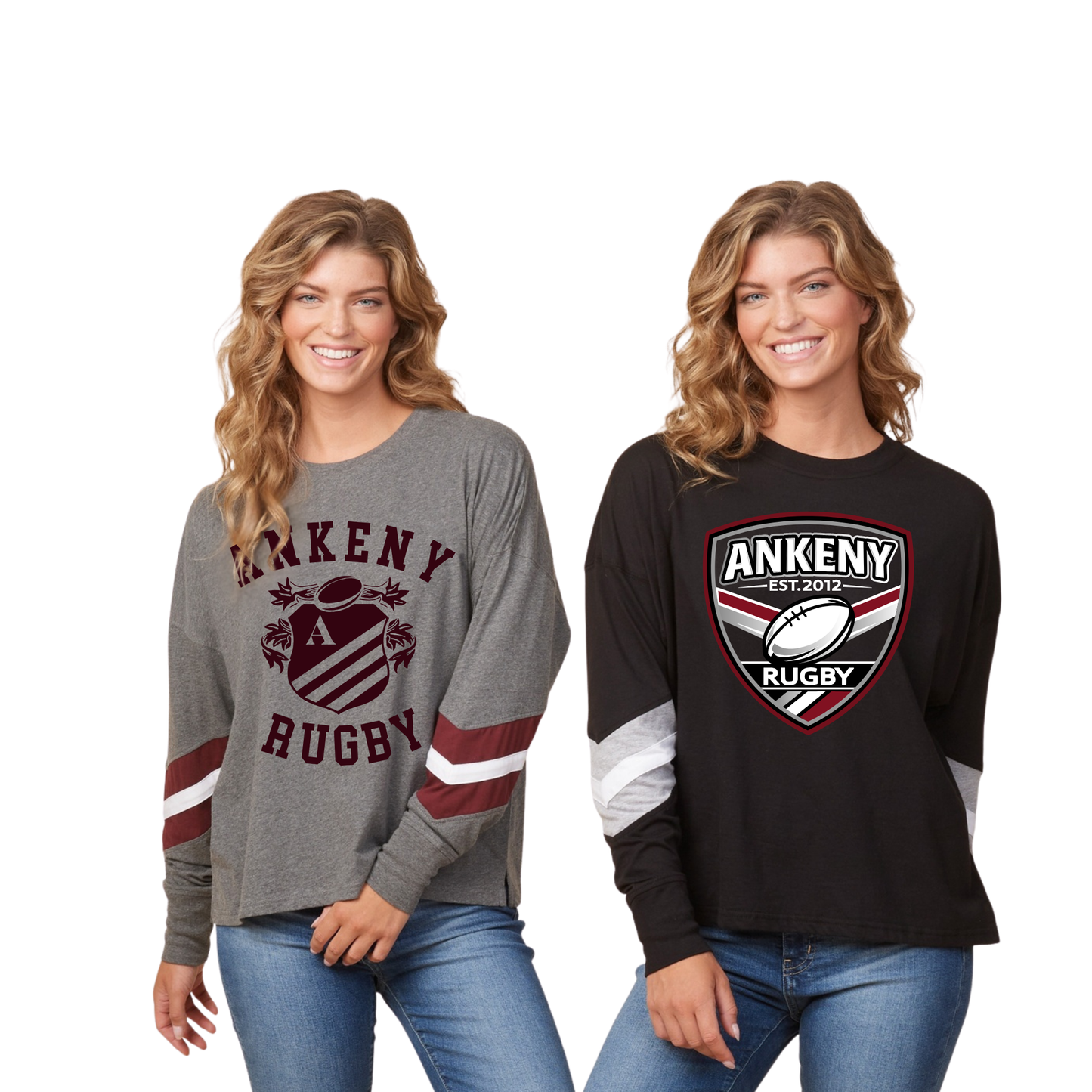 Ladies - Varsity Long Sleeve Tee (Ankeny Rugby)