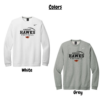 Adult - Nike Club Pullover Fleece Crewneck Sweatshirt - (Ankeny Hawks Football 2024)