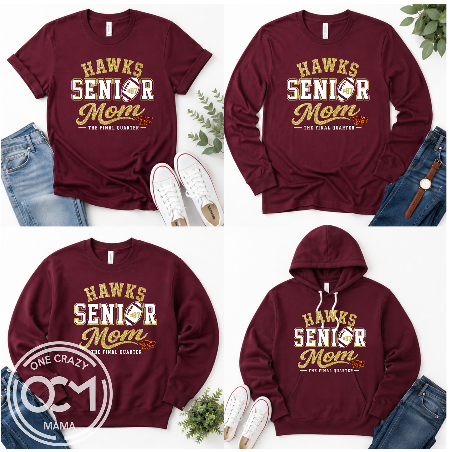 Senior Mom - Multiple Apparel Options (Ankeny Hawks Football)