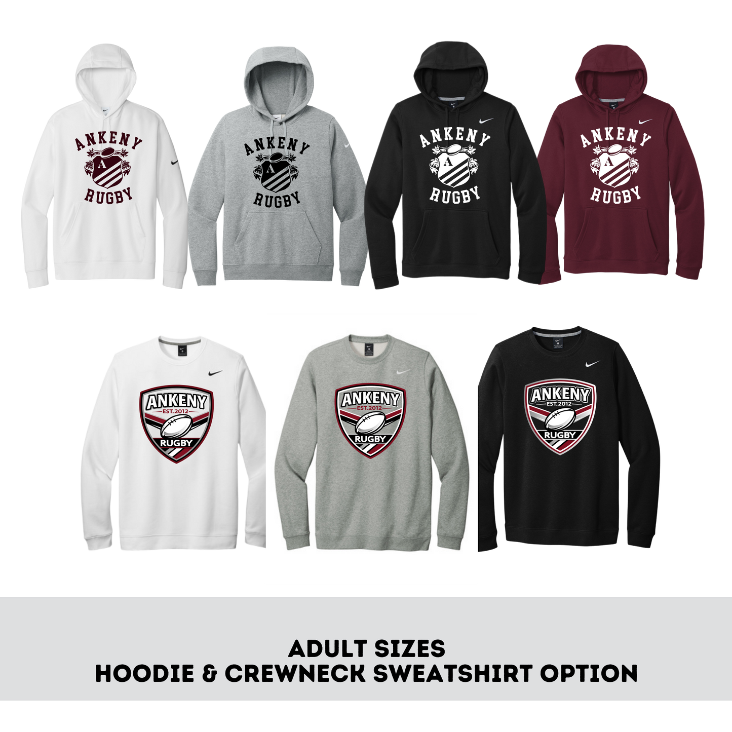 Adult - Hoodie & Crewneck Sweatshirt (Ankeny Rugby)