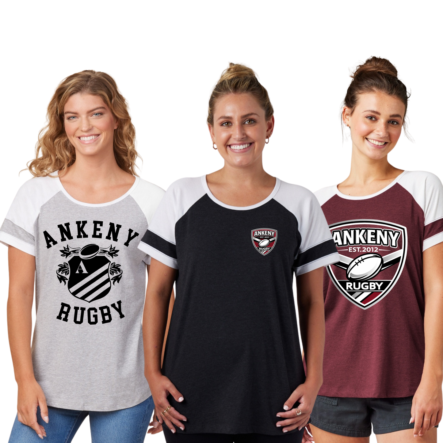 Ladies - Jersey Colorblock Tee (Ankeny Rugby)
