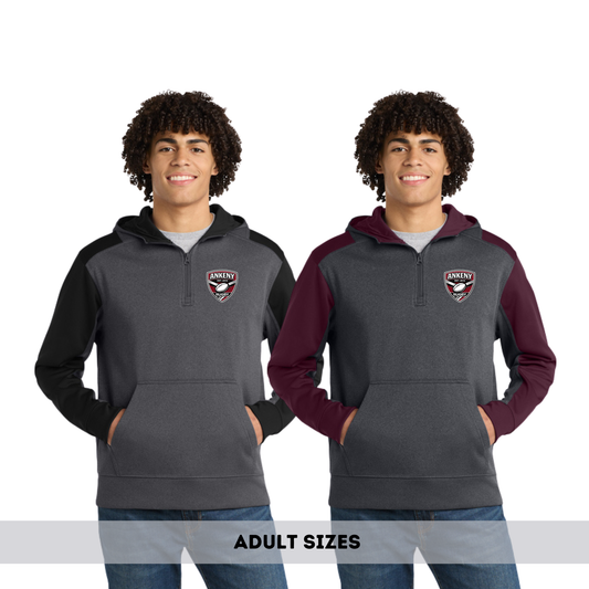 Adult - Fleece Poly 1/4 Zip Hoodie (Ankeny Rugby)