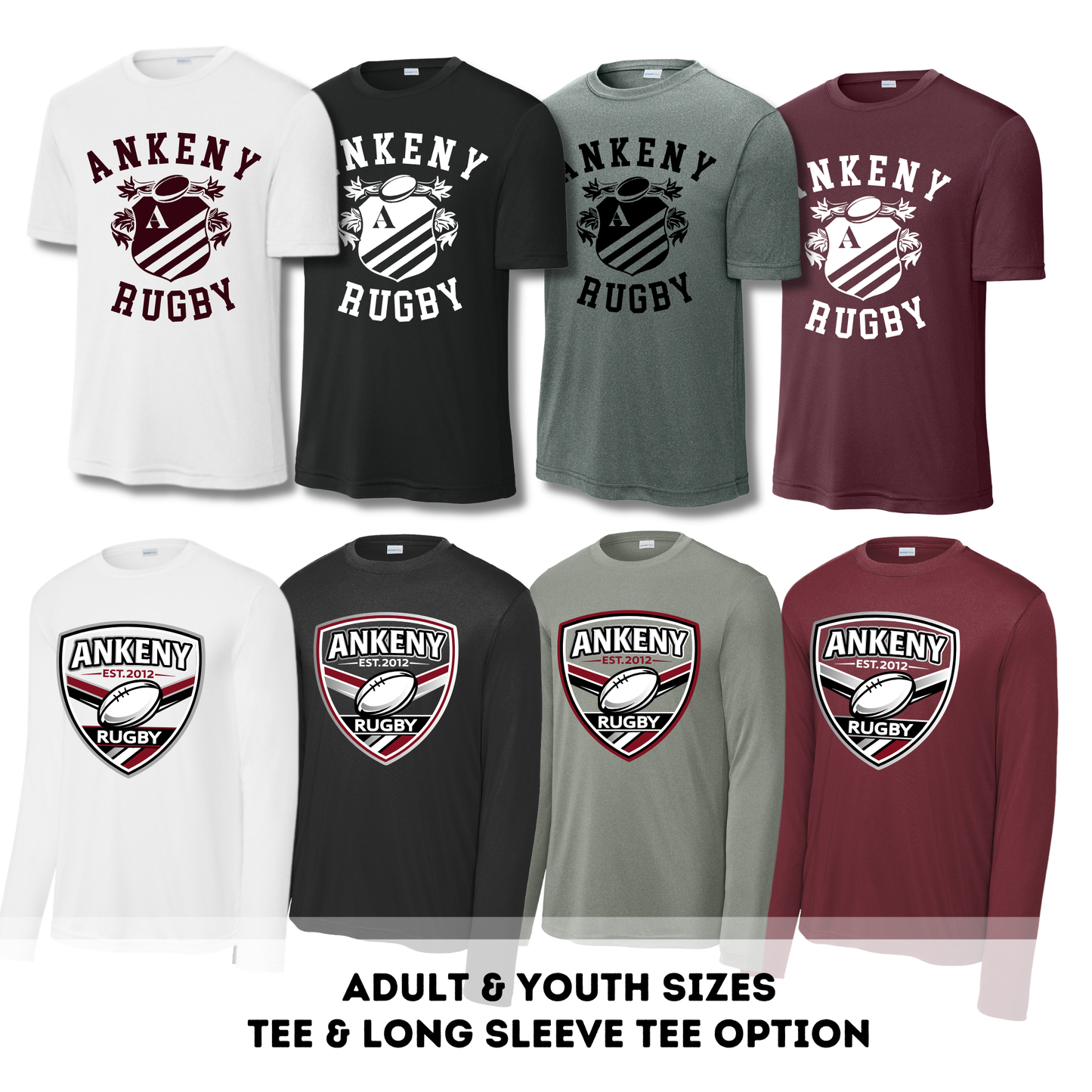 Adult & Youth - Performance Tee & Long Sleeve Tee (Ankeny Rugby)
