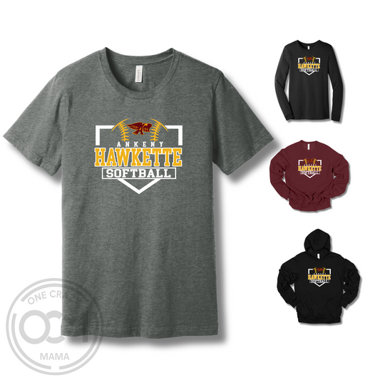 Adult - Bella+Canvas 4 Apparel Options (Ankeny Hawkette Softball)