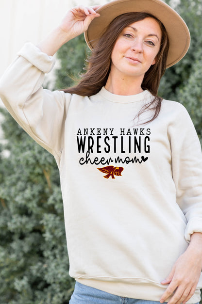 Adult - Unisex Crewneck Sweatshirt - (Ankeny Hawks Wrestling)