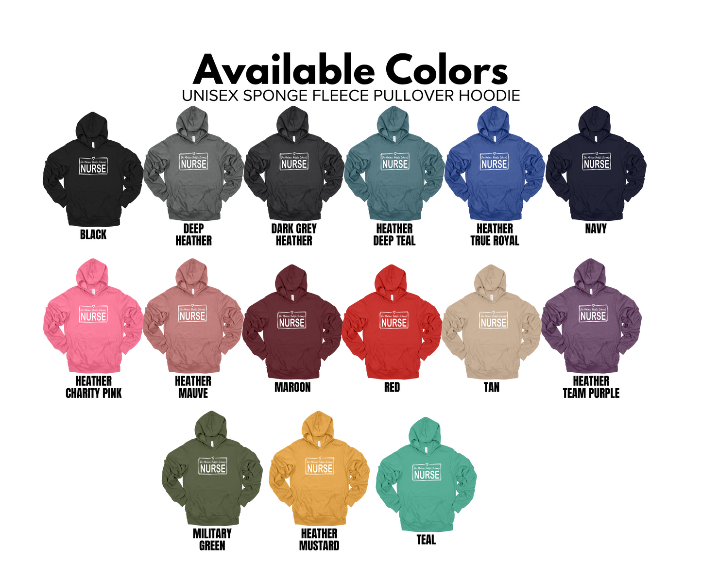 Unisex - Bella Fleece Hoodie - (DMPS Nurses)