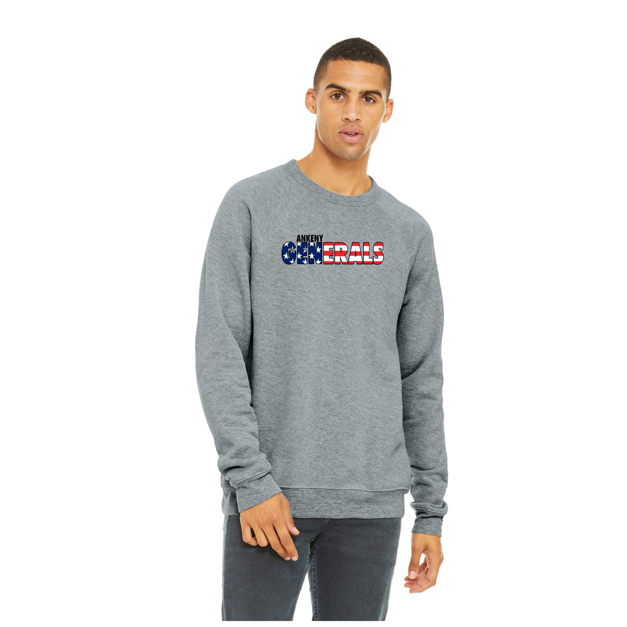 Adult - Bella + Canvas Unisex Raglan Fleece Crew - (Ankeny Generals Baseball)