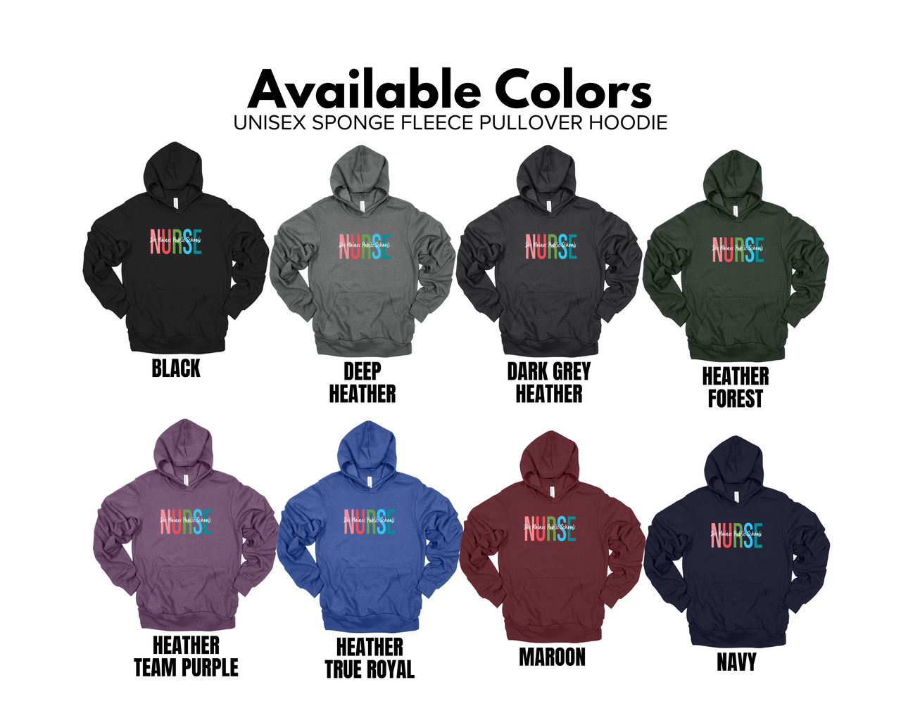 Unisex - Bella Fleece Hoodie - (DMPS Nurses)