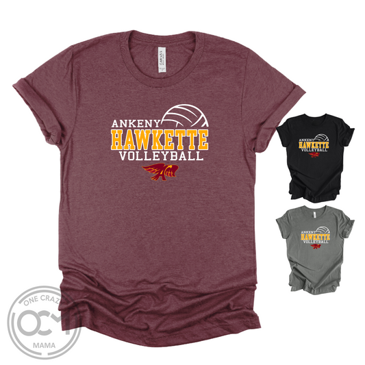 Adult - Unisex Cotton/Poly Tee - (Ankeny Hawkette Volleyball)