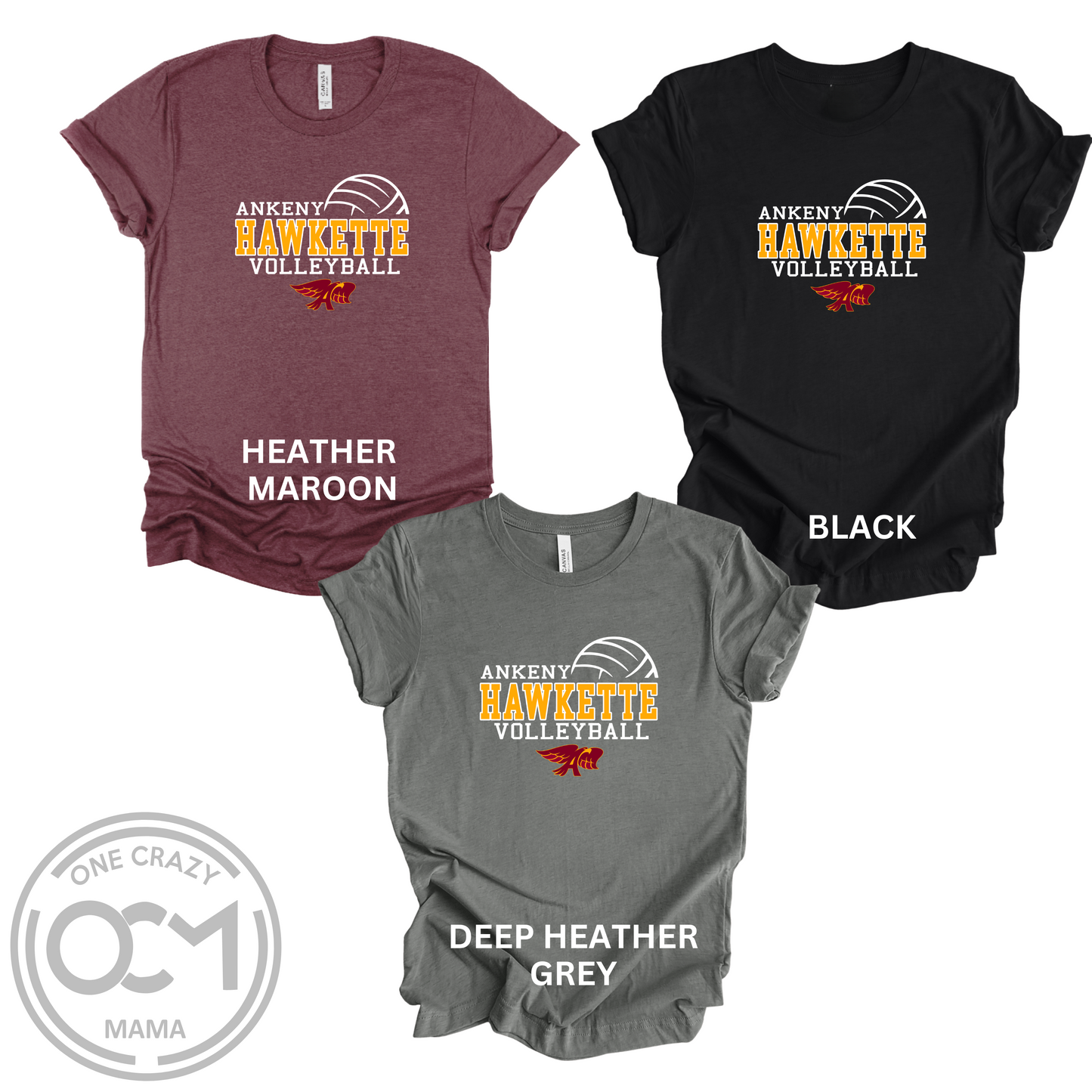 Adult - Unisex Cotton/Poly Tee - (Ankeny Hawkette Volleyball)