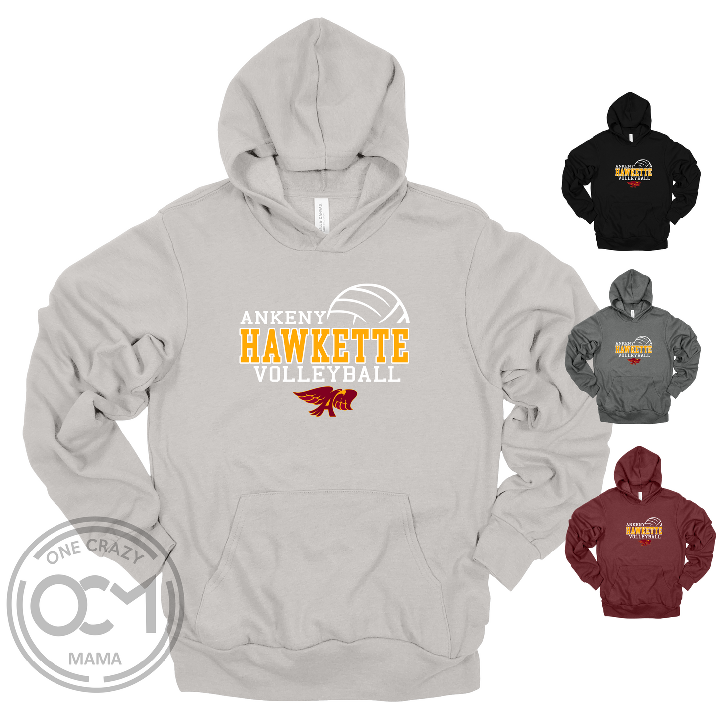 Adult -Unisex Hoodie - (Ankeny Hawkette Volleyball)