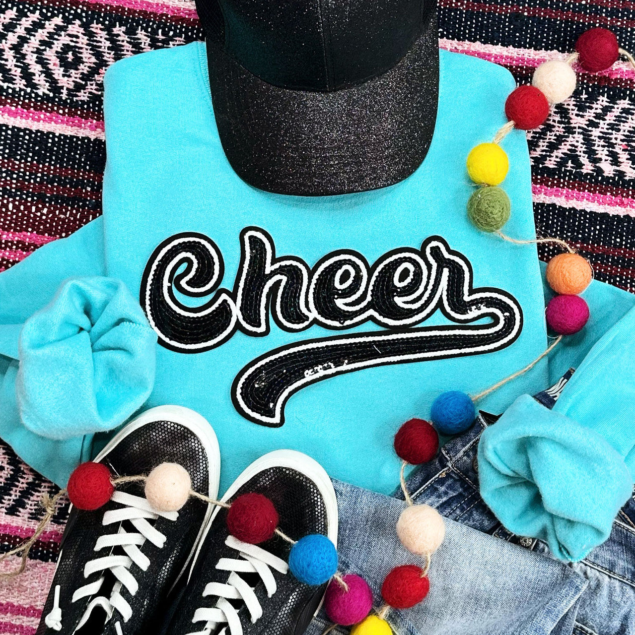 Adult - Cheer Sequin Patch Tees & Sweatshirts (Comfort Colors)