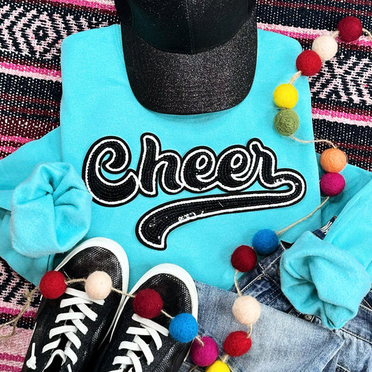 Adult - Cheer Sequin Patch Tees & Sweatshirts (Comfort Colors)