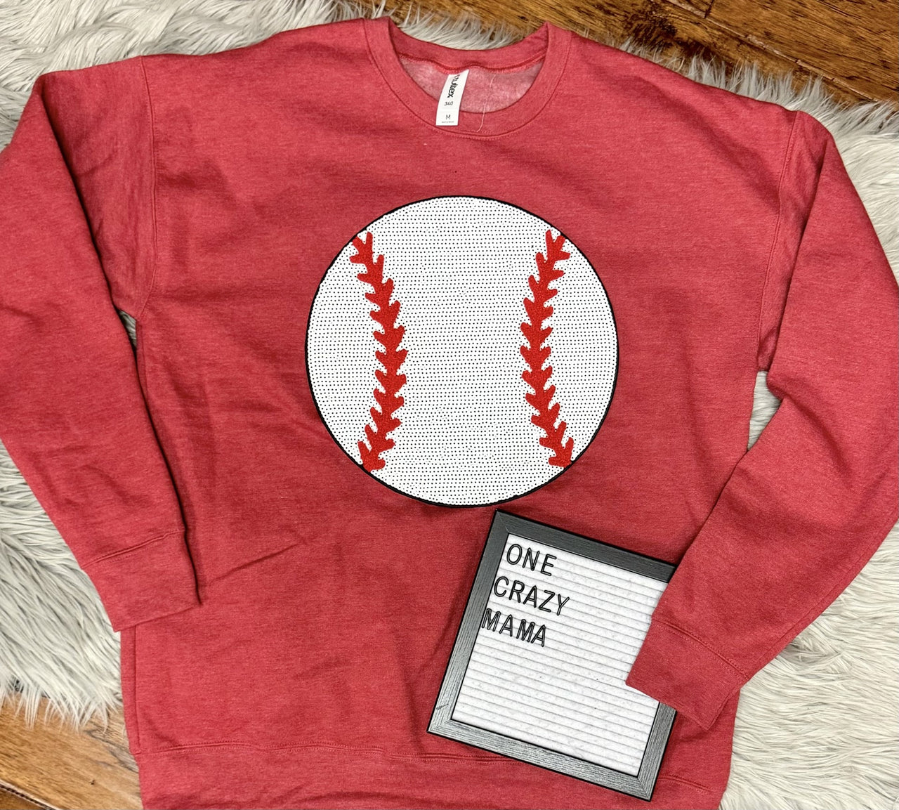 Baseball Sequin Patch- Unisex Sweatshirt
