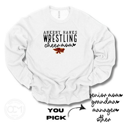 Adult - Unisex Crewneck Sweatshirt - (Ankeny Hawks Wrestling)