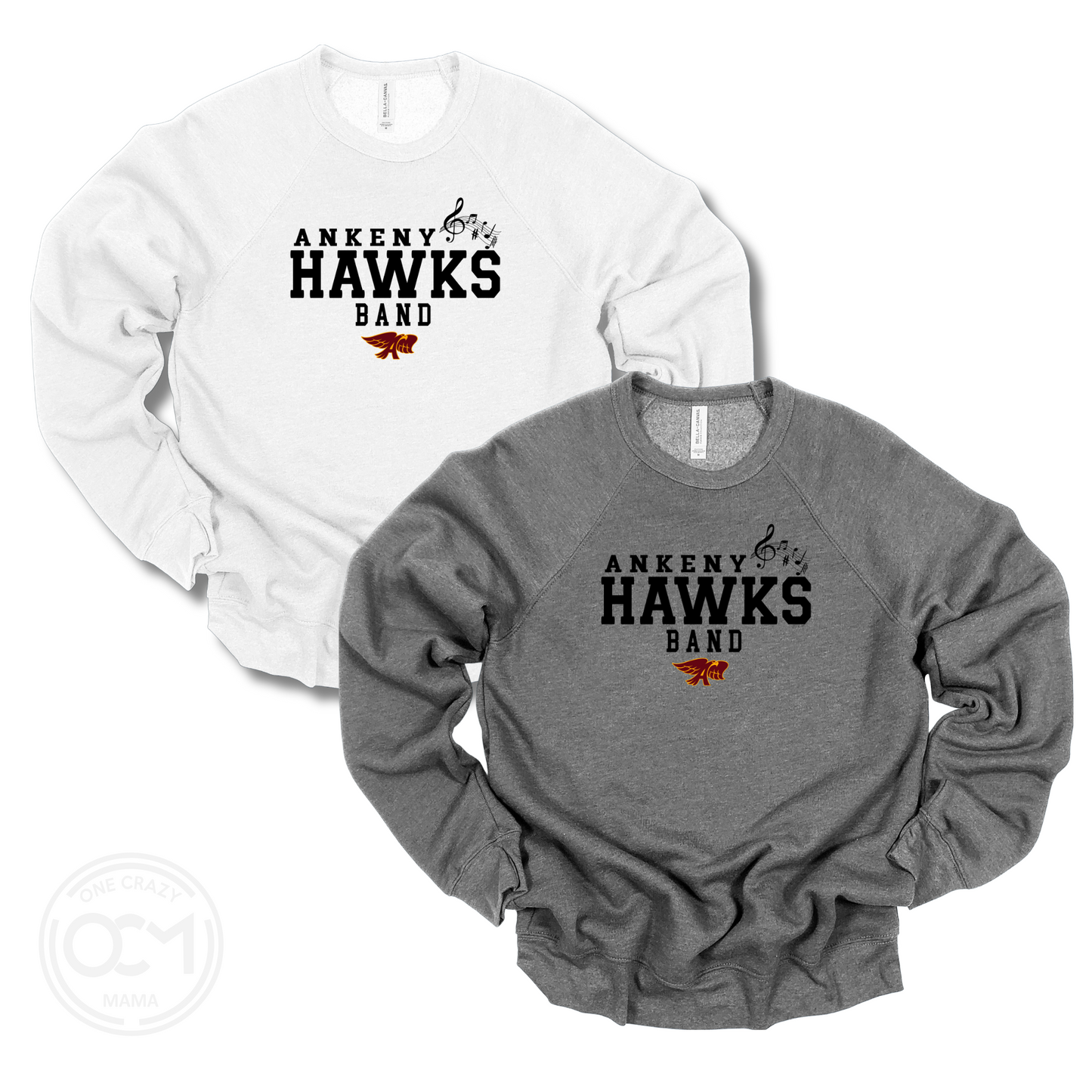 Adult - (6 Bella Apparel Choices) (Ankeny Hawks Band)