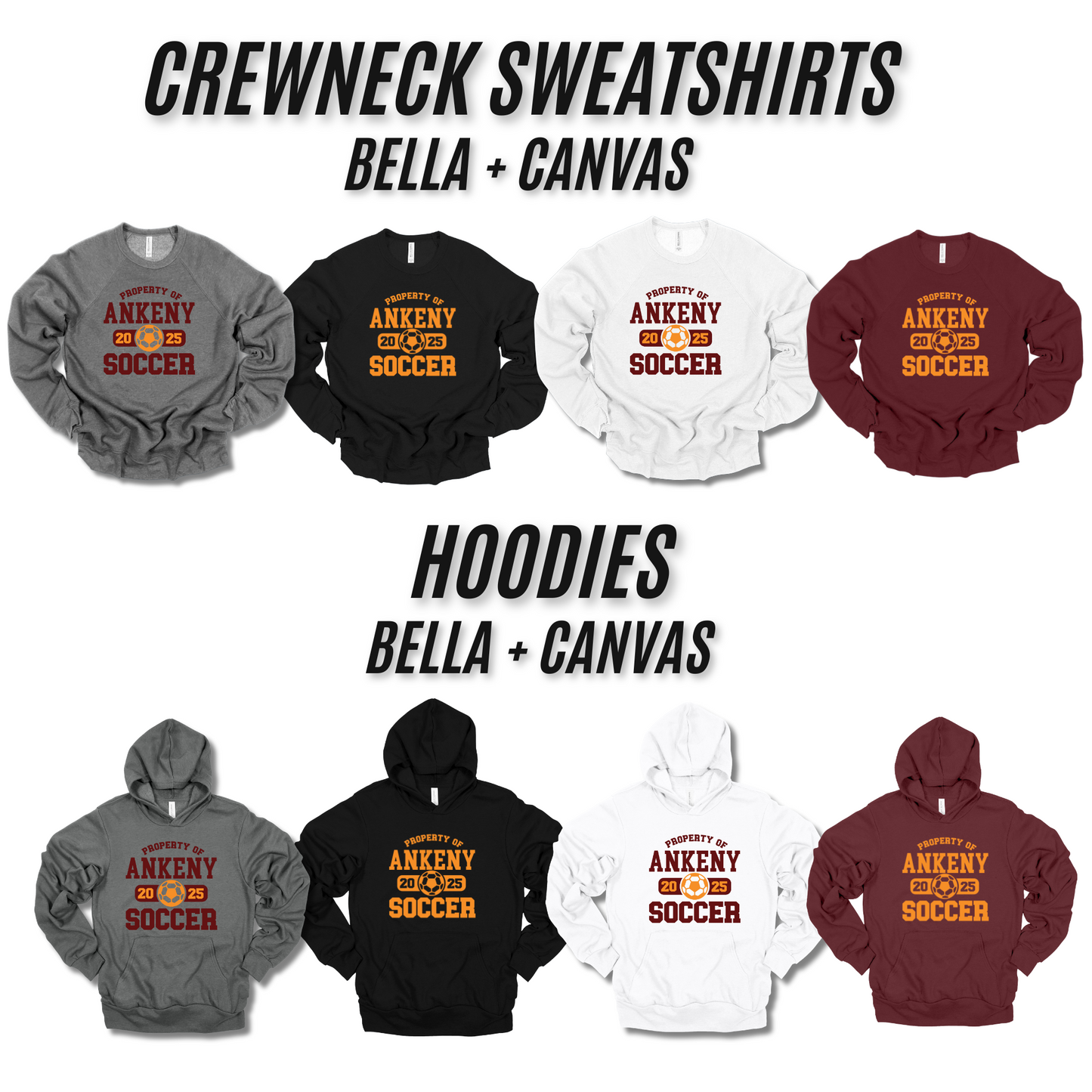 Adult - 4 Bella Apparel Options  (Ankeny Hawks Soccer)