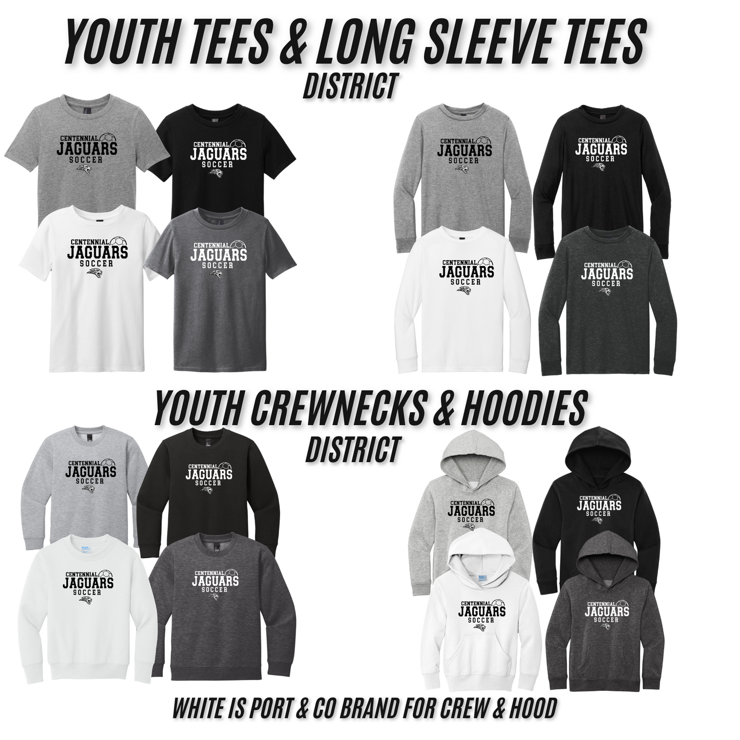 Youth  -  4 Apparel Options - (Centennial Jaguar Soccer)