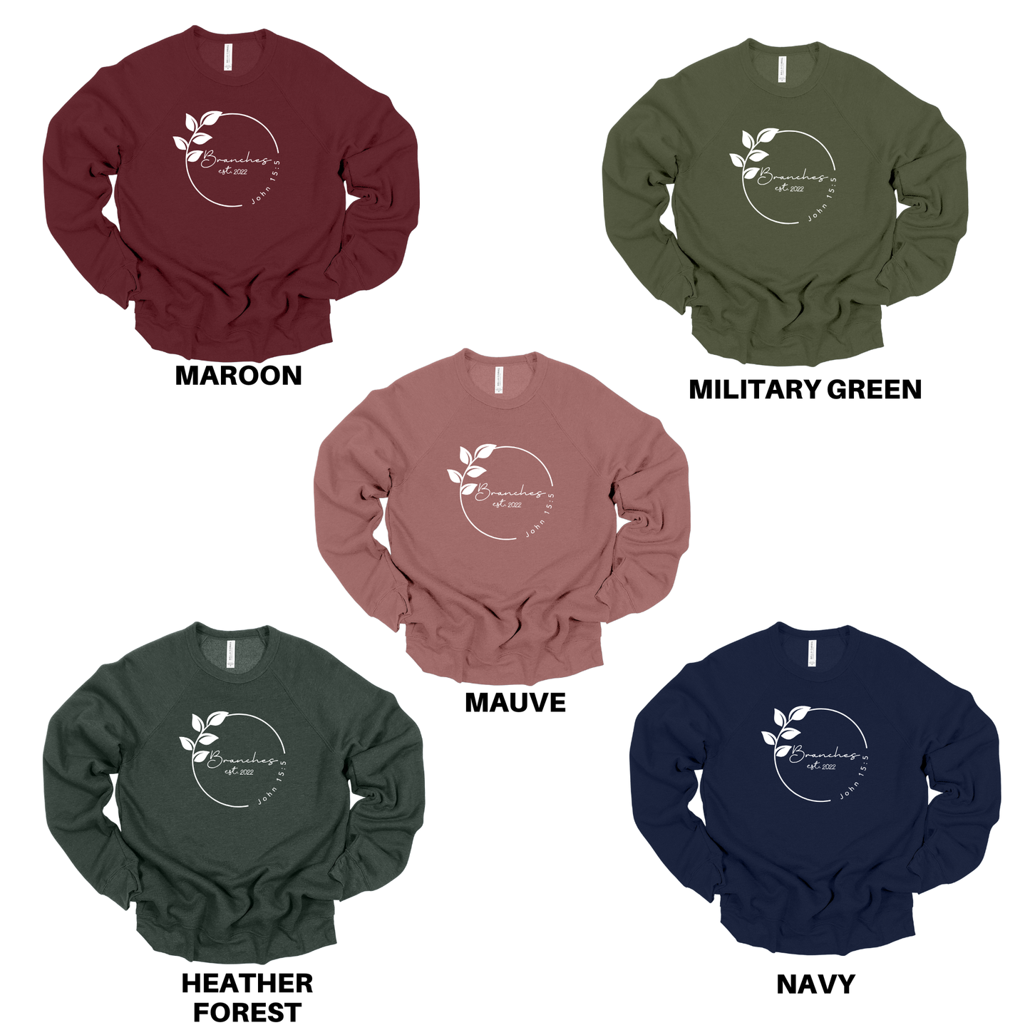 Bella + Canvas - Adult & Youth Unisex Crewneck Sweatshirt (Branches)