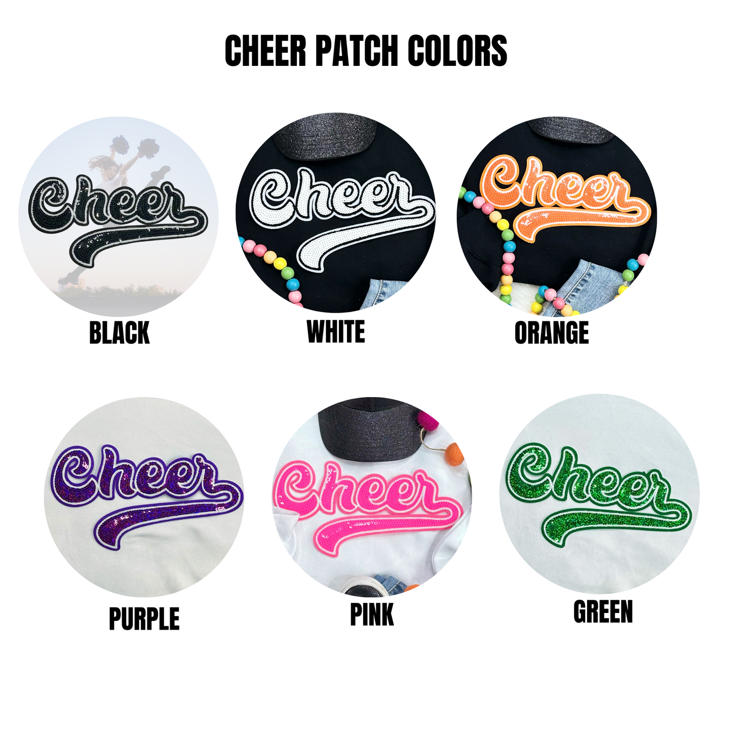 Adult - Cheer Sequin Patch Tees & Sweatshirts (Comfort Colors)