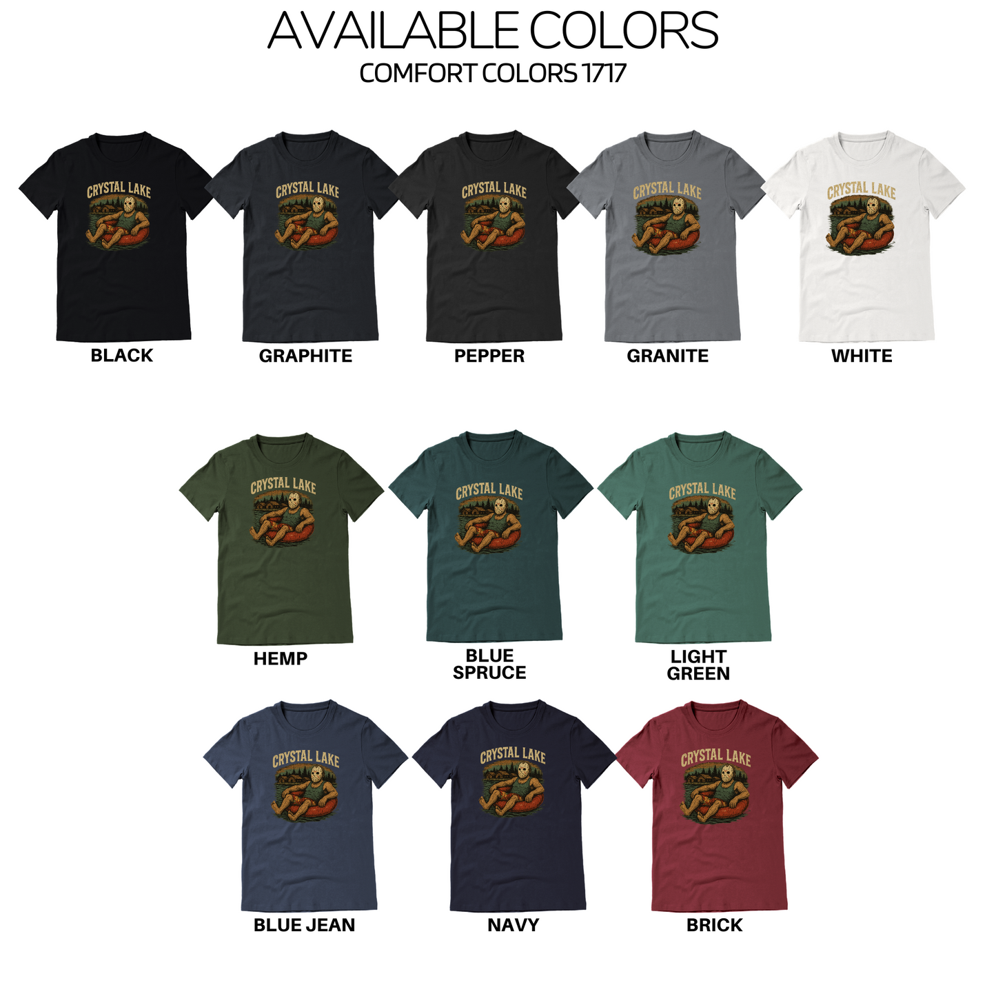 Adult - Crystal Lake Tees & Sweatshirts (Comfort Colors)