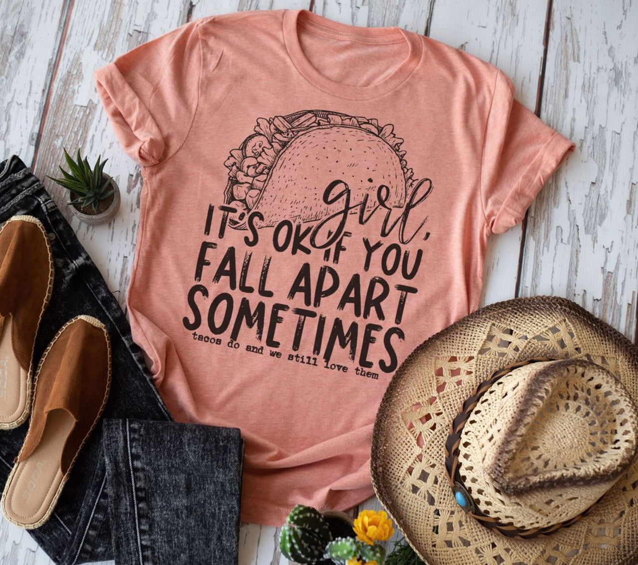 Adult - Unisex Tee (Girl It's Ok if you fall apart sometimes)