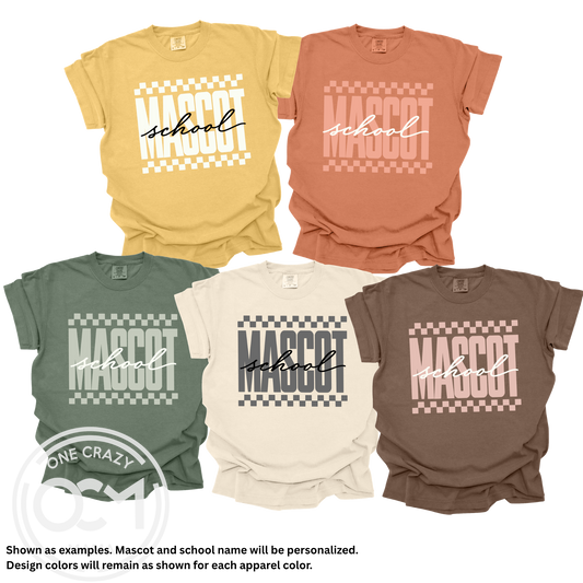 CUSTOM | Checkered Mascot + School