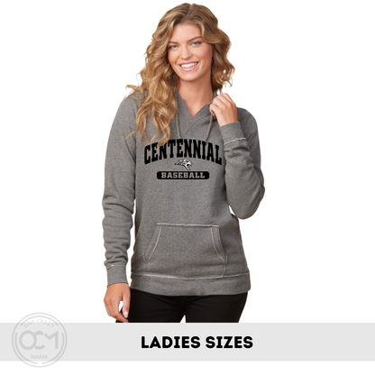 Ladies - V-Notch Fleece Hoodie (Centennial Baseball 2026)