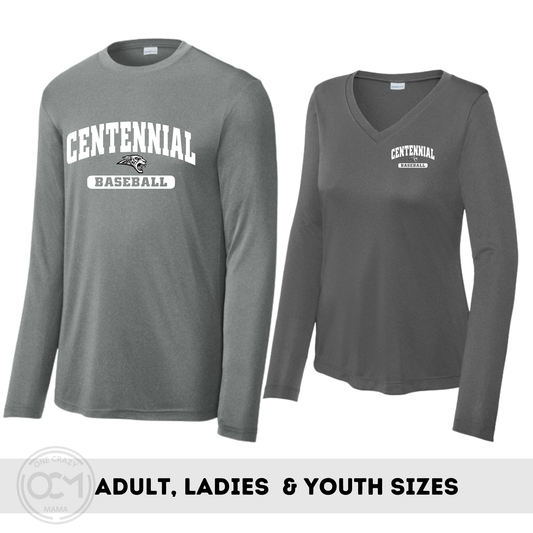 Adult, Ladies & Youth - Performance Long Sleeve Tee (Centennial Baseball 2026)