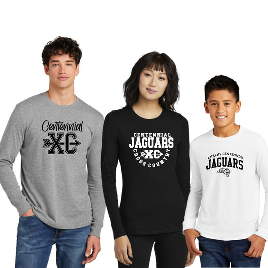 Adult, Ladies & Youth -Next Level Long Sleeve Tee (Centennial Jaguars XC)